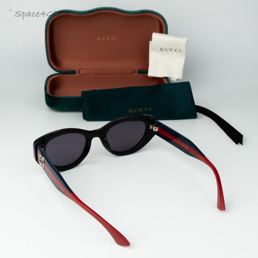 Gucci Men Sunglasses Black Violet Cat Eye GG1862S 004 NEW AUTHENTIC - Picture 8 of 10